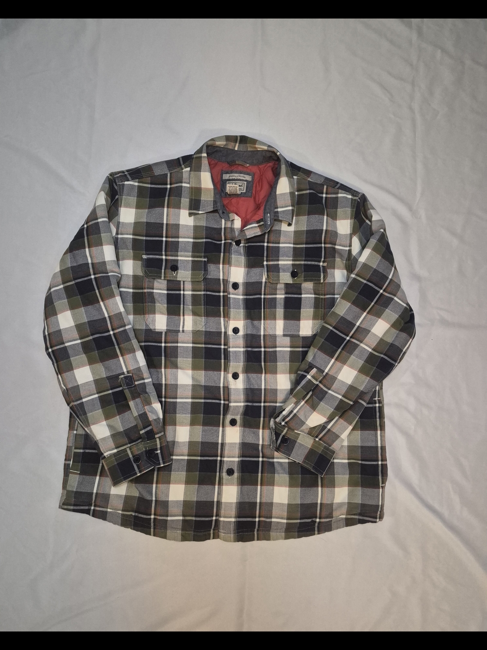 L.L.Bean Men's XL Plaid Insulated Shacket Shirt Jacket Cotton